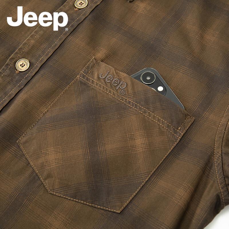 JEEP Men's Casual Loose Fit Cotton Work Shirt