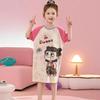 Girls' Summer Princess Pajama Dress - Short Sleeve, Loose Fit, Lightweight Sleepwear for Kids.