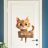 Creative Cat with Lettering Wall Stickers, Cute Removable Self-Adhesive for Kids Room & Living Room Decor