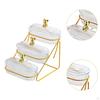 Fruit Basket Bowl Fruits Holder 3 Tier Versatile with Metal Stand Serving Tray for