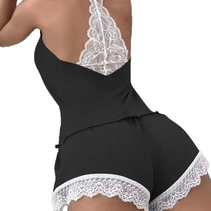 Baumwoll-Pyjama polierte Milchseide sexy Pyjama Unterwäsche Shorts Loungewear Anzug Damen