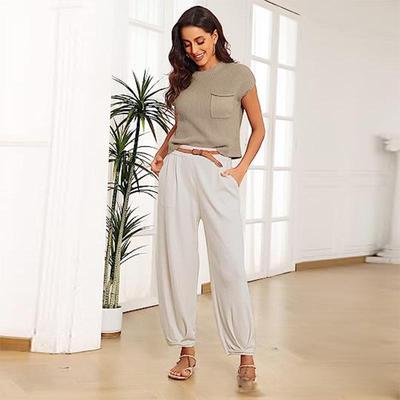 2023 Women's Two-Piece Casual Knit Sweater Set - Short Sleeve, Comfortable Fashion Outfit