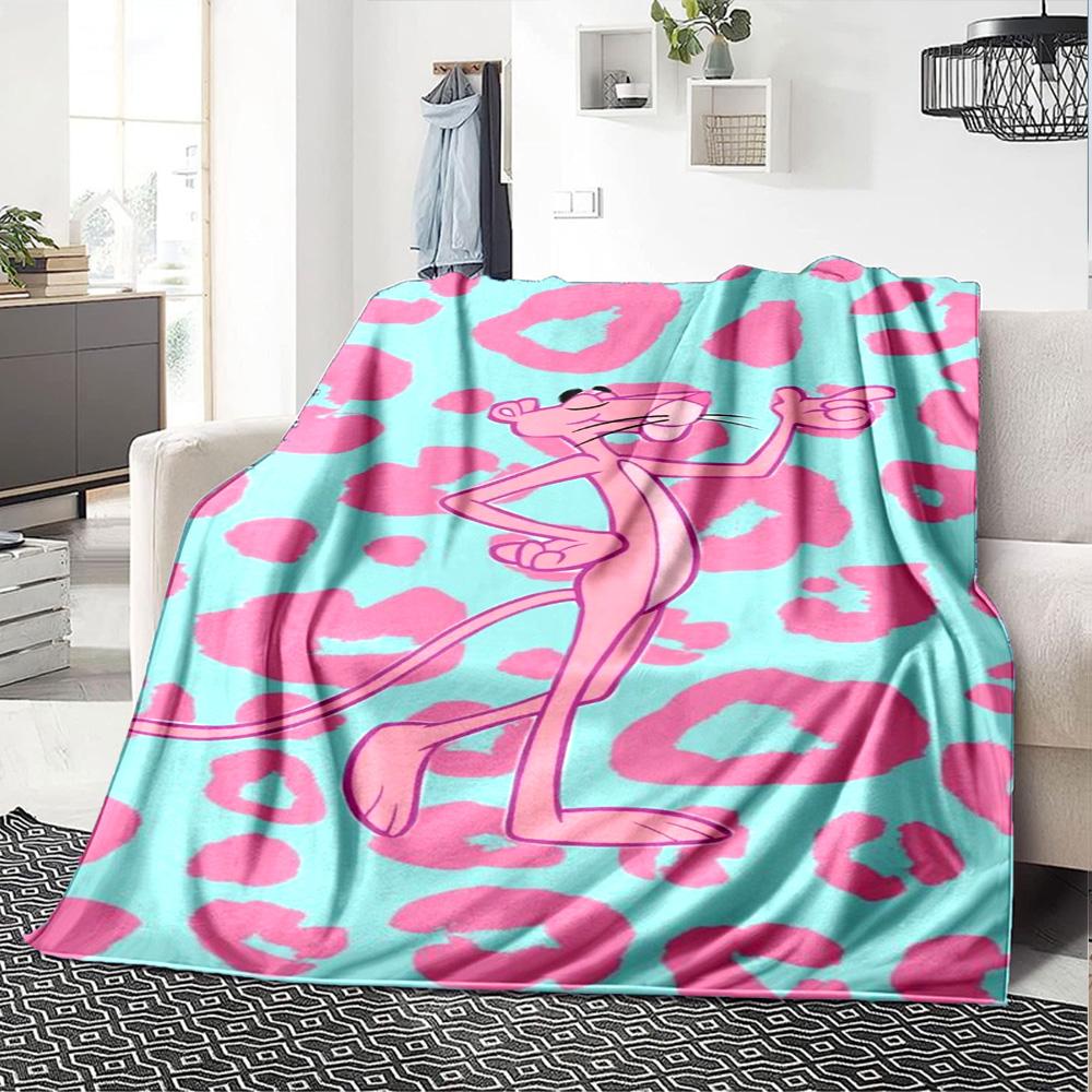 Coperta in Flanella con Stampa Pantera Rosa Alta Qualità Calda Confortevole Coperta per Tutte le Stagioni Perfetta per Regali Decorazione per la Casa