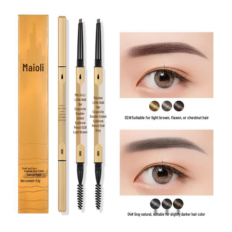 Ultra-Fine 3D Smudge-Proof Double-Ended Eyebrow Pencil with Triangle Tip