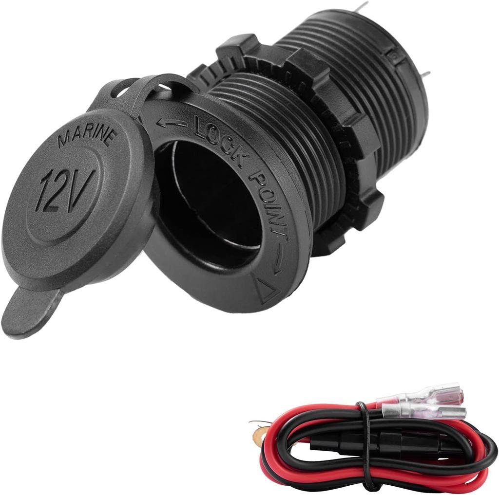 Car Cigarette Lighter Socket 12V 24V Adapte Plug Motorcycles Cigar Jack Multi Socket for Marine Boat Motorcycle Truck RV ATV