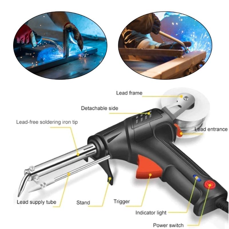 Internal Heated Soldering Guns Kits for Metalwork with Fast Heating and Ergonomatic Handle for Circuit Board Repair