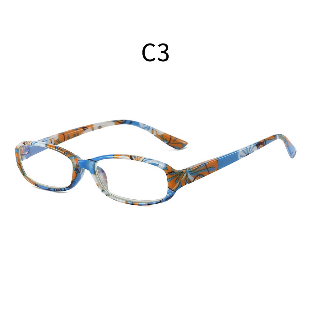Stylish Square Frame Flower Anti-Blue Light HD Reading Glasses +1.00