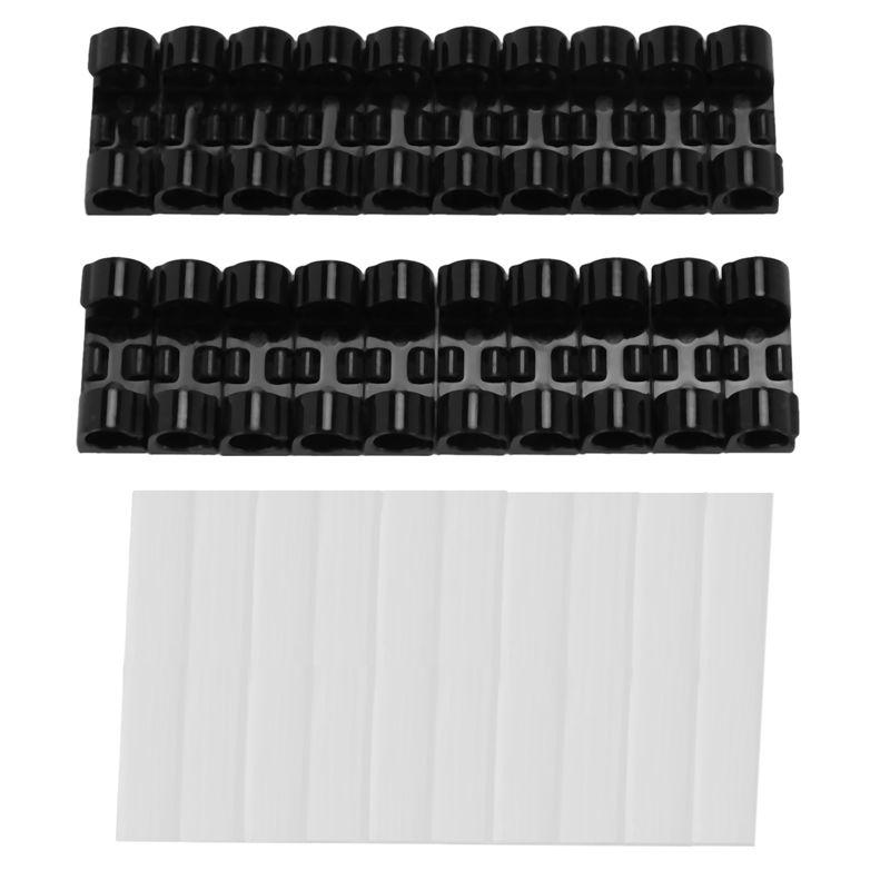A84X-60Pcs Wire Fixing Clamp Clip Desktop Wire Clear Up Clips Holder Clamps Cable Clip Device USB Cord Clips Holder Organiser