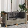 VidaXL Garden Corner Sofas and Cushions 2 Pcs Grey Wicker, Garden Corner Sofa, Garden Corner Seat, 365915