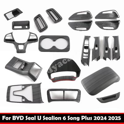 LHD Für BYD Seal U Sealion 6 Song Plus 2024 2025 ABS Gebürstete Textur Mittelkonsolen-Schaltknauf-Panel Instrumenten-Klimaanlagen-Belüftungsabdeckung