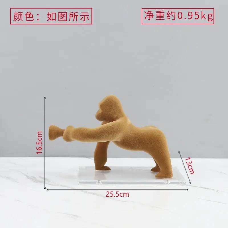 Modern Simple Abstract Flocking Gorilla Art Ornaments Living Room Porch Study Bedroom Office Home Decoration Animal Statue