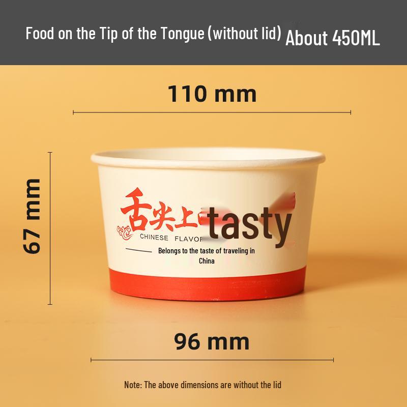 Zesílená jednorázová papírová miska s víčkem na svačiny s sebou