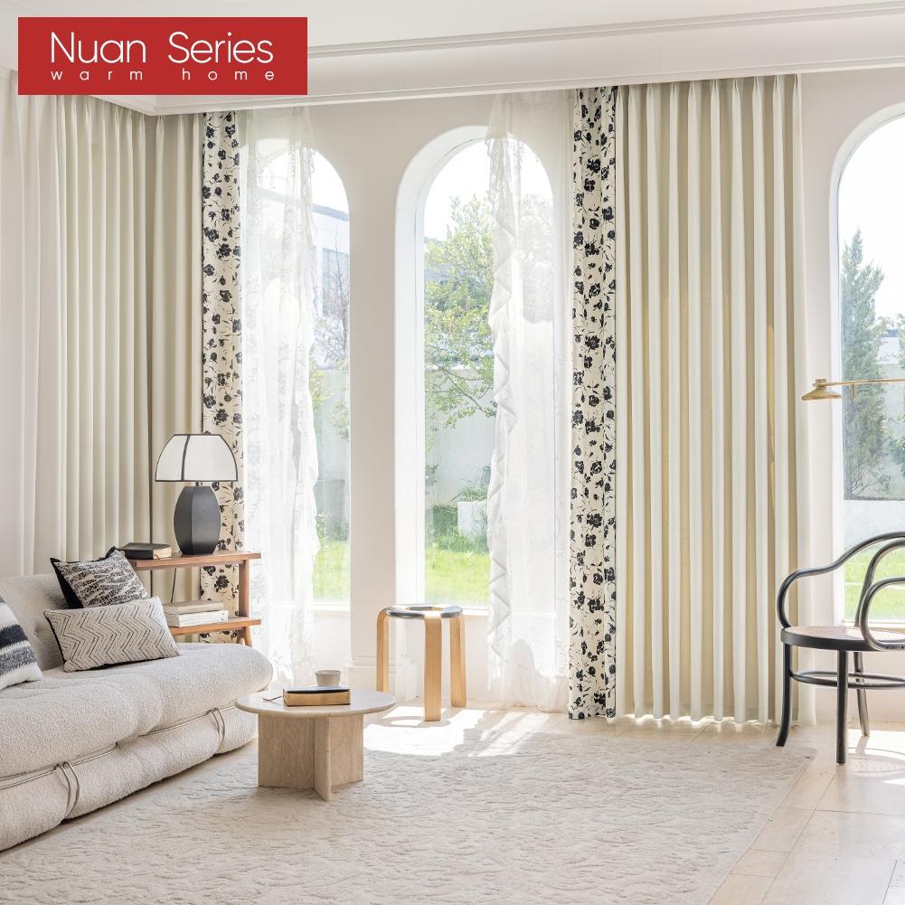 1PC Nuan Series 70-80% Blackout Romantic Rose Print Side Panel Blackout Curtains for Bedroom Living Room Home Decor