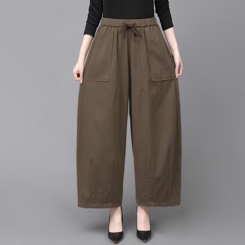 Summer Fashion All-match Thin Harem Pants Large Size Wide-leg Drape High Waist Thin Loose Casual Nine-point Pants