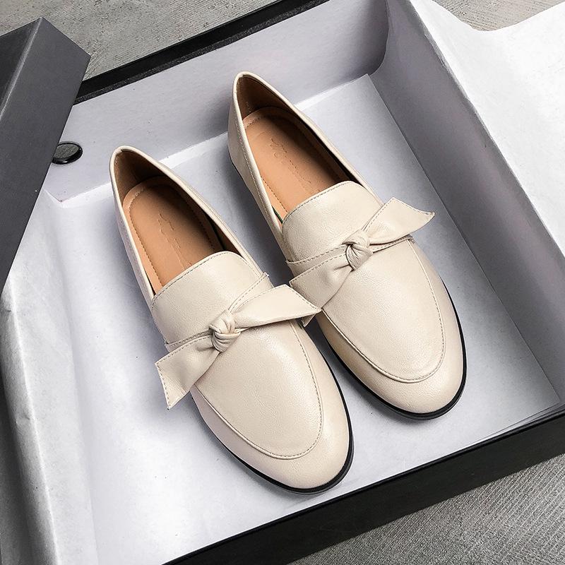 Mocasin din piele pentru femei în stil britanic - Pantofi plați cu talpă moale, Primăvara 2025, Mărimi 41-43