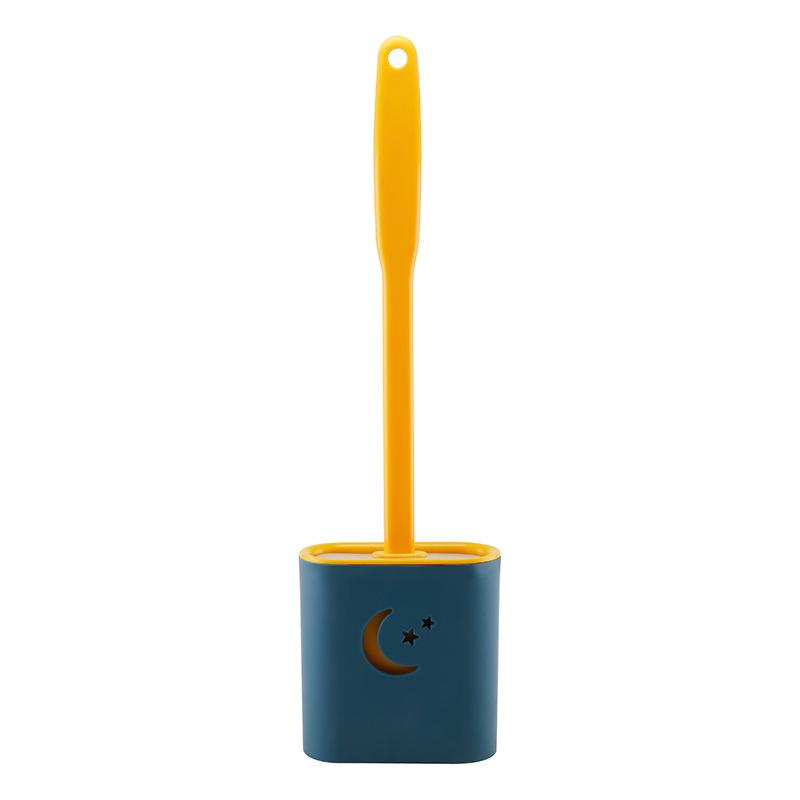 "Nordic Cloud Silicone Toilet Brush: Wall-Mounted & Floor-Standing, No Dead Angles"