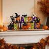 Fall Season Shelf Decor Happy Halloween Wooden Sign Ornaments with Pumpkin Ghost And Bat Elements for Decorative Party Props Tiered Tray Table Autumn