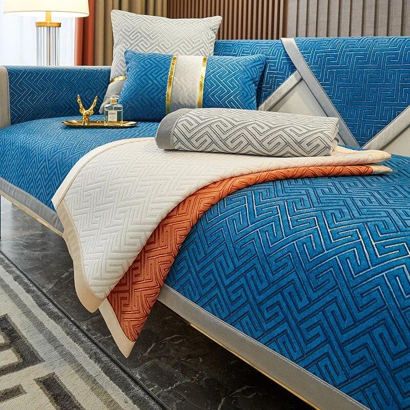 

Подушка для дивана, роскошный жаккардовый лабиринт, высококачественная универсальная нескользящая подушка для сиденья Four Seasons, чехол для дивана, скандинавский чехол на спинку, Coth 70x70cm 1pcs