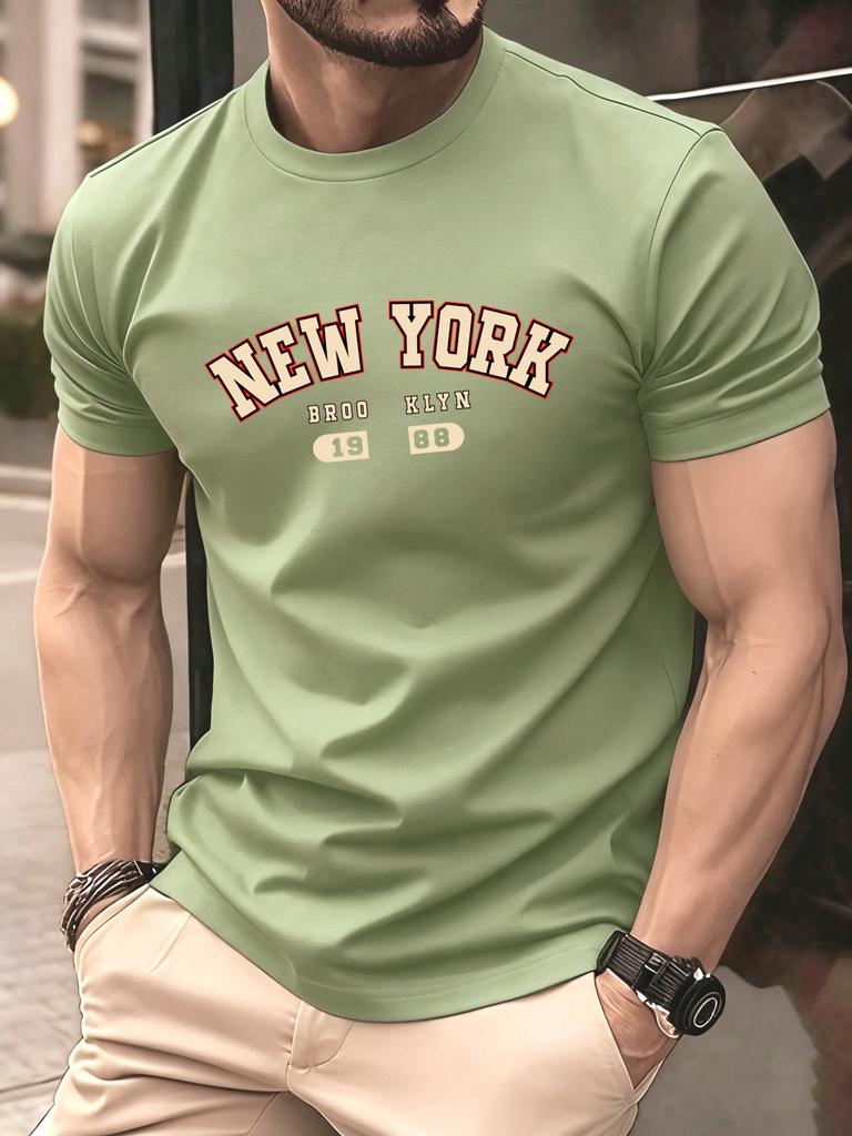 New York Brooklyn 1988 Letter Design Men TShirts Fashion Short Sleeve AllMatch Cotton Soft T Shirt Summer Unisex Loose Clothes
