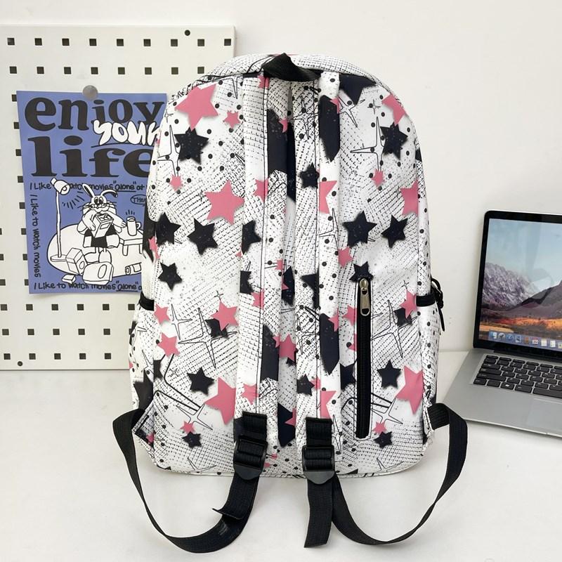 Schulrucksack für Studenten mit Sternenprint, Batik-Rucksack, große Kapazität, Graffiti-Campus-Rucksack