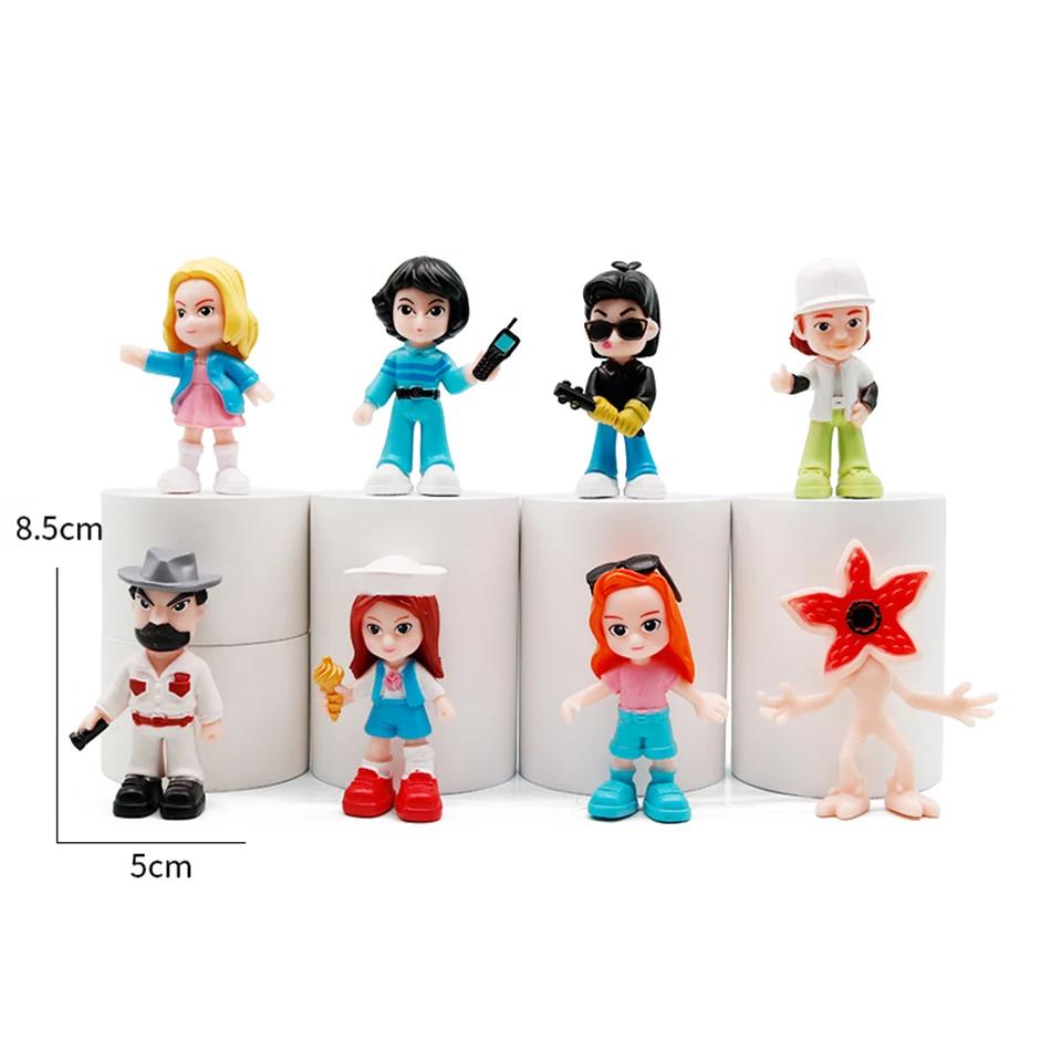 8PCS TV Figure Stranger TV Plays Figure Toy Will Byers Eleven Dolls Action Figure Cake Collect Decoration Gift