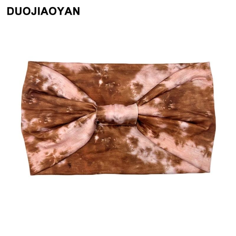 Knot Headband, Color Blocked Pattern Printed Sports Headband, Fashionable Polka Dot Wide Edge Elastic Headband