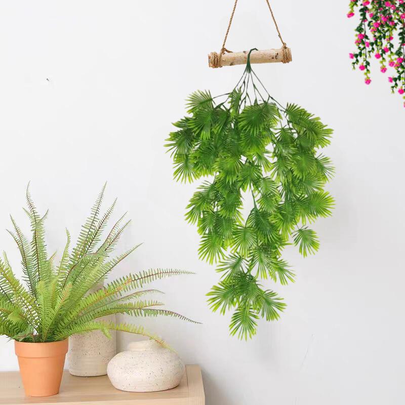 Artificial Green Fanleaf Plants Hanging Rattan Decoration Window Decor Artificial Green Ferns