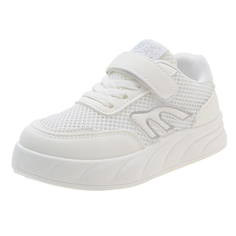 

2025 children s board shoes summer girls shoes new mesh breathable sports little white shoes older children girls net shoes students 26-31 yards whole box shot 48 pairs