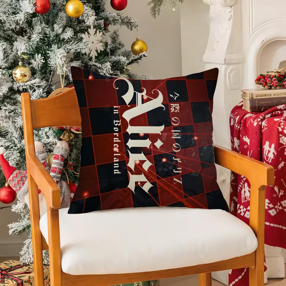 

TV Shows Alice In BorderlandB Pillow Case Silky Short Plush with Invisible Zipper Dustproof Sofa Cushion Cover for Home Decor 30X30cm