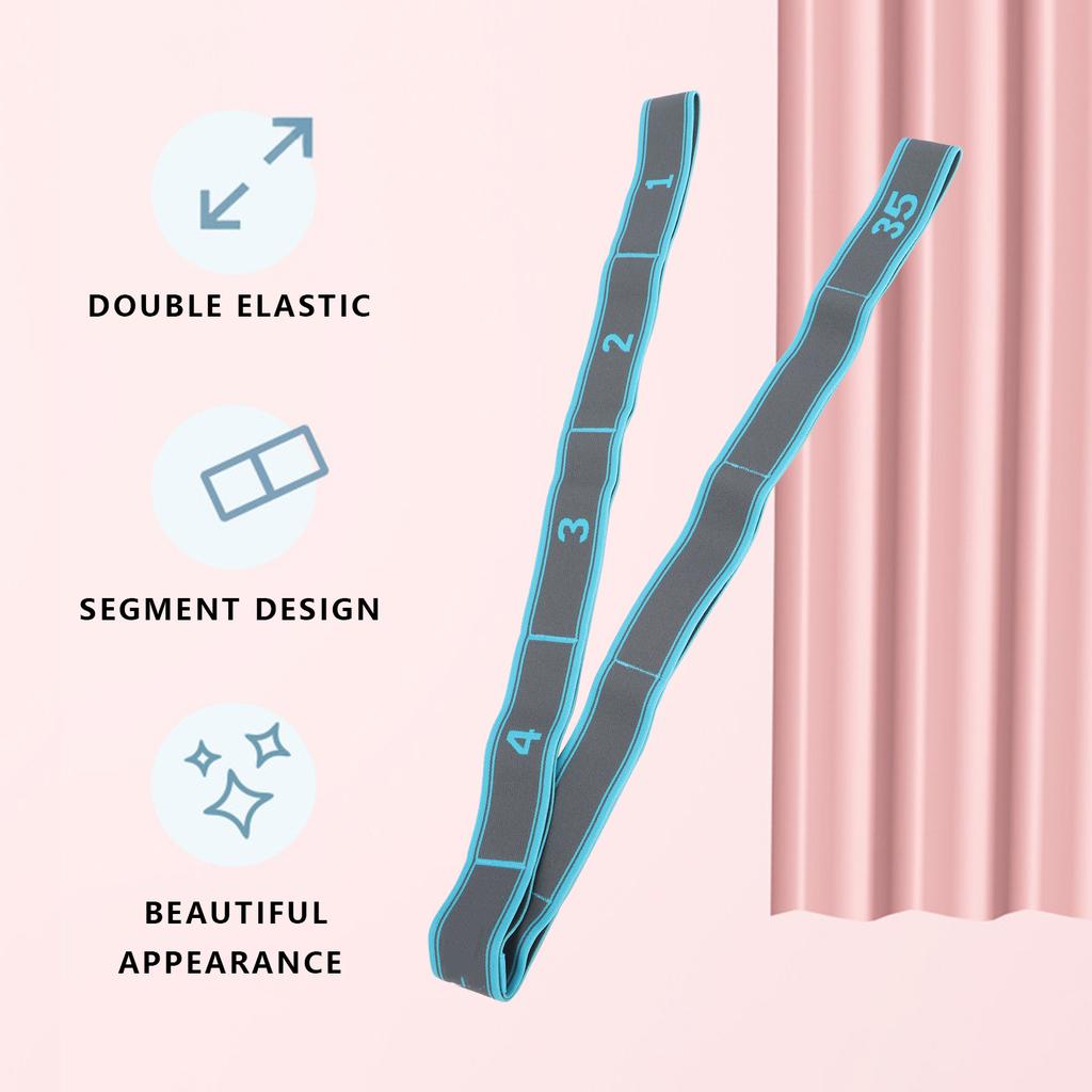   Stretch Strap Women Fitness High Elastic Multi  Exercise Stretch Band Belt(Blue Gray )