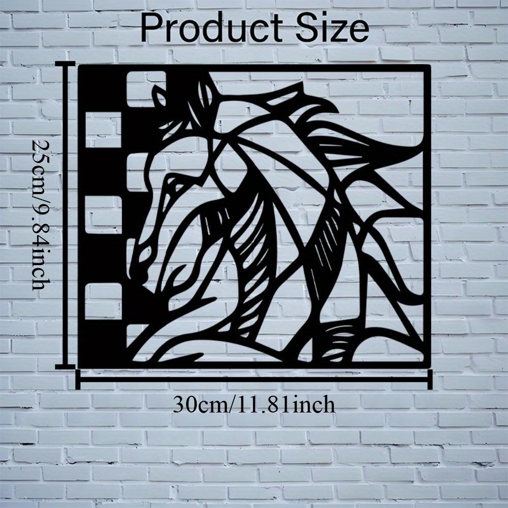 Metal Horse Wall Art Farmhouse White Grid Modern Decor Easy Install