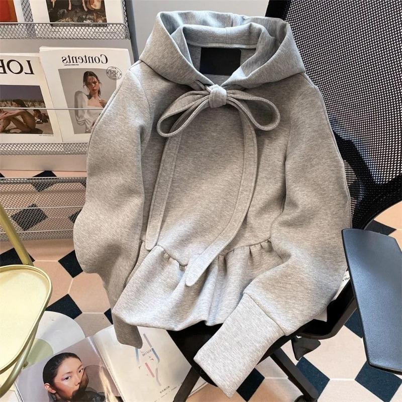 

Sweatshirt for Women Oversize Hooded Fleece Thickened Solid Color Loose Casual Pullover Long Sleeve Winter Sweatshirt Top XXXL сірий