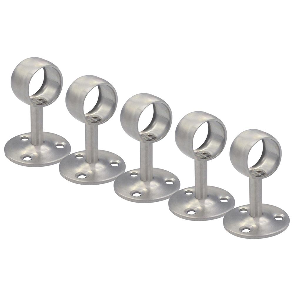 Stainless Steel 6pcs 25mm 1 Inch Flange Seat Bracket Heavy Duty Curtain Holder Multi Mount Closet Ceiling Shower