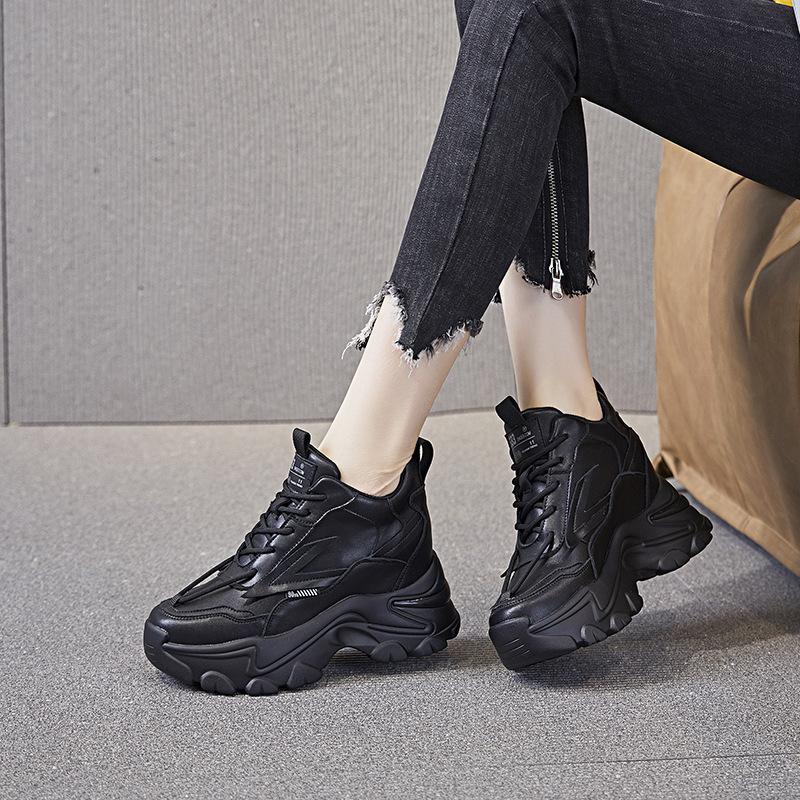 Breathable Thick-soled Inner Height Increase 1 Spring New Dad Shoes Sports and Leisure Single Shoes