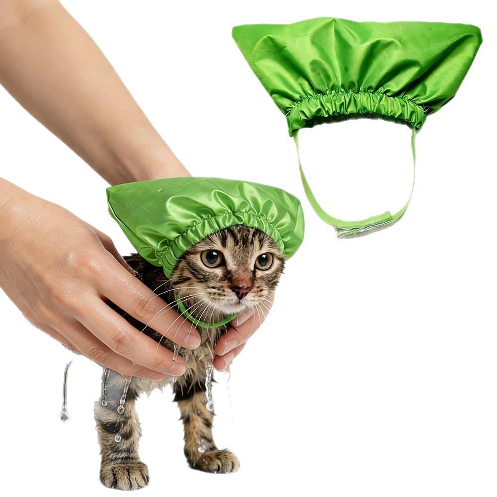 Reusable Pet Shower Cap Adjustable Waterproof Headgear Premium Bath Ear Covers  Dog