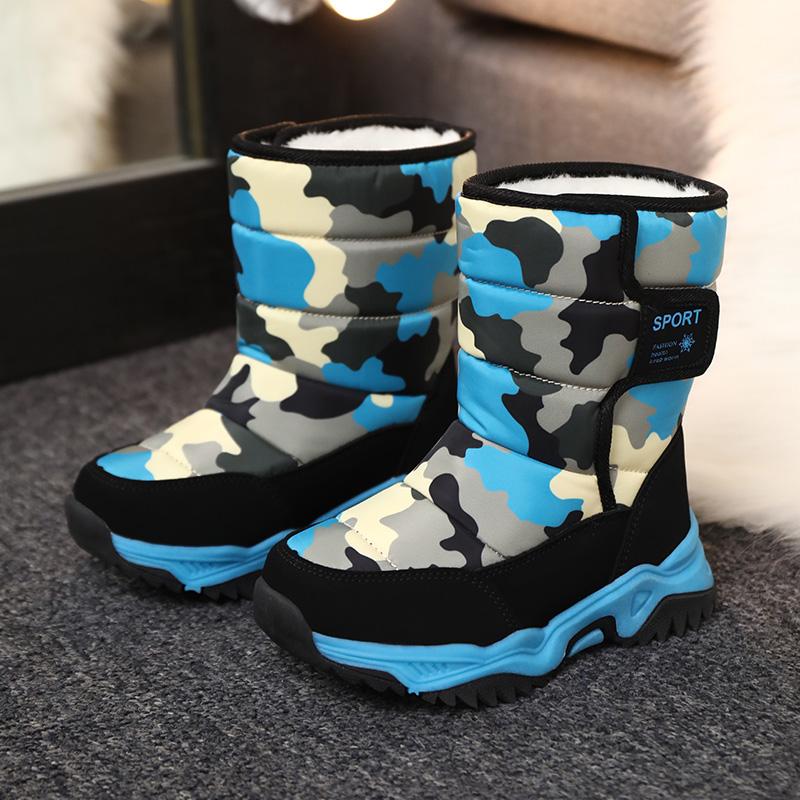 Kids Winter Boots Fashion Convenient Outdoor Thick Sole with Plush Insulation Boy's Snow Boots High Top Cotton Shoes