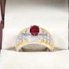 Ruby Oval Cut Gemstone With 925 Sterling Silver Ring For Men's #B546 JL375686405268