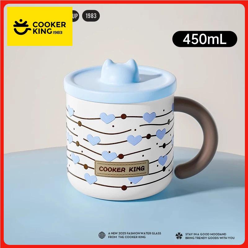 COOKER KinG Coffee Cup 316 Stainless Steel Thermos Mug Children Insulated Cup with Scale Line Office Water Cup Tea Making Home