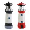 Solar Lighthouse Garden Statue Resin Figurine Lighthouse Sculpture Solar LED Lamp for Yard Outdoor Decor Backyard Lawn Patio