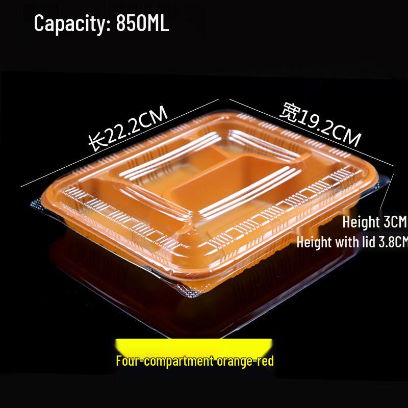 Handun Disposable 4-Compartment Takeaway Food Containers