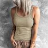 Sommer Neues Vielseitiges Tanktop in Unifarben mit Sexy Rundhalsausschnitt und Innen-T-Shirt