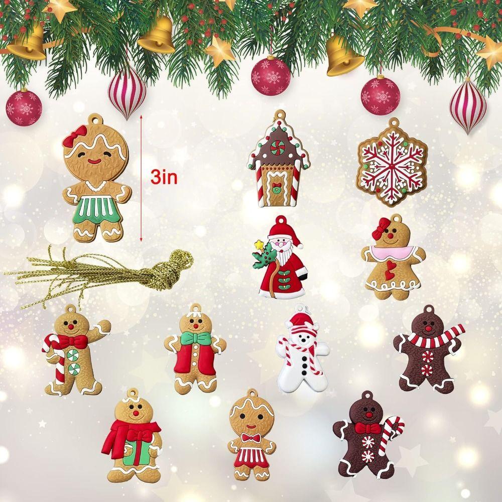 Hanging Charms Gingerbread Man Ornaments Cute DIY Craft Xmas Holiday Decor Festive Gingerbread Christmas Decor Party Supplies