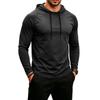 Men's Casual Breathable Hooded Sun Protection Long Sleeve Shirt Lightweight Athletic Pullover with Adjustable Drawstring Hood for Outdoor Activities