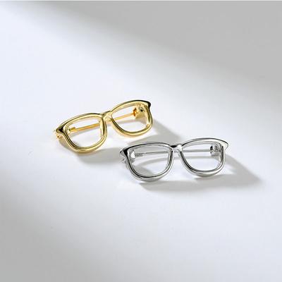 Japanese Cute Hollow Glasses Brooch Metal Pin Personalized Collar Pin Anti-light Buckle with Jewelry