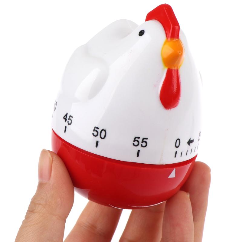 Cute Chicken Rooster Kitchen Timer Mechanical Countdown Alarm Clock Kid Friendly for Study Cooking Baking Reminder