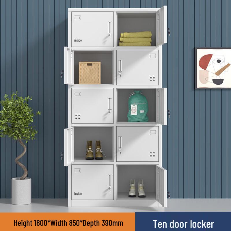 Jushi 10-Door Steel Storage Locker with Lock
