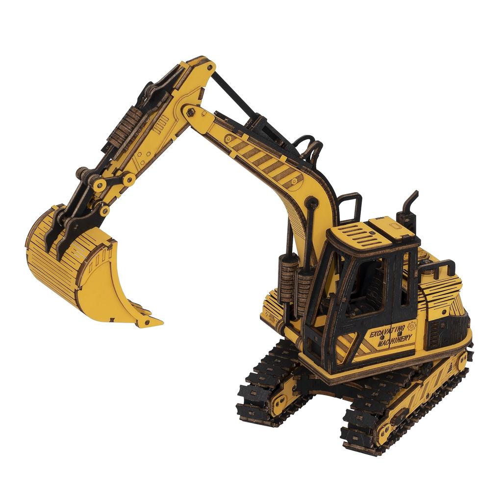 Japanese Manual Robotime 3D Wood Puzzle Working Car Series Series Tsukurunsu® [Official sales/Japanese Included] (Excavatar)