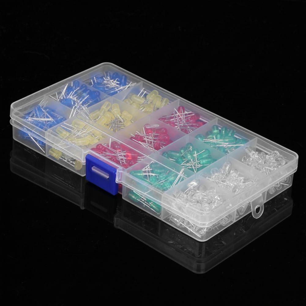 500PCS 5mm LED Light Diodes Storage Box Light Emitting Diodes LEDs Assorted Colors  Repair Equipment