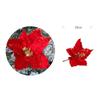 1pcs 28cm Christmas Glitter Artificial Poinsettia Flowers Artificial Xmas Tree Decor for Home Party New Year Ornaments