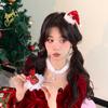 3D Plush Snowflake Christmas Hat Hair Clip - Cute Side Bangs Duckbill Clip for Women